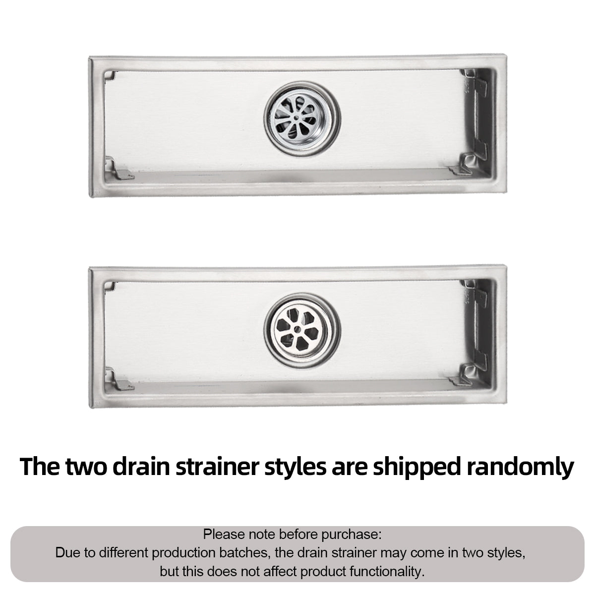 8-24" Invisible Stainless Steel Floor Drain – Rectangular, Bathroom Linear Shower Drain