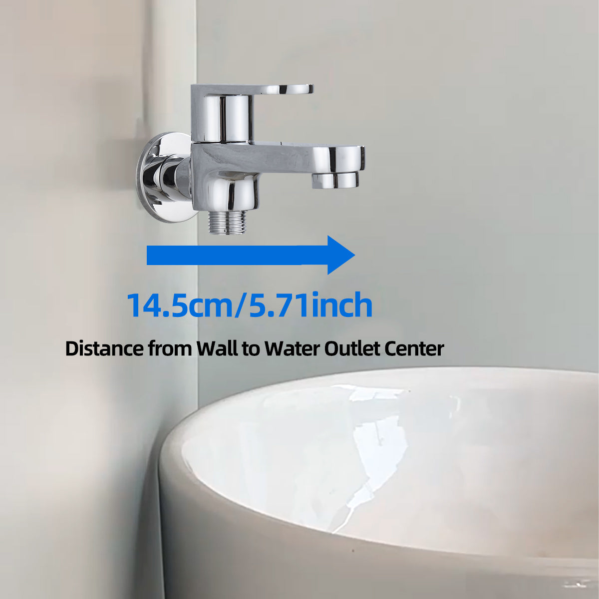 Wall-Mounted Brass Faucet for Mop Sink Bathroom & Balcony Use