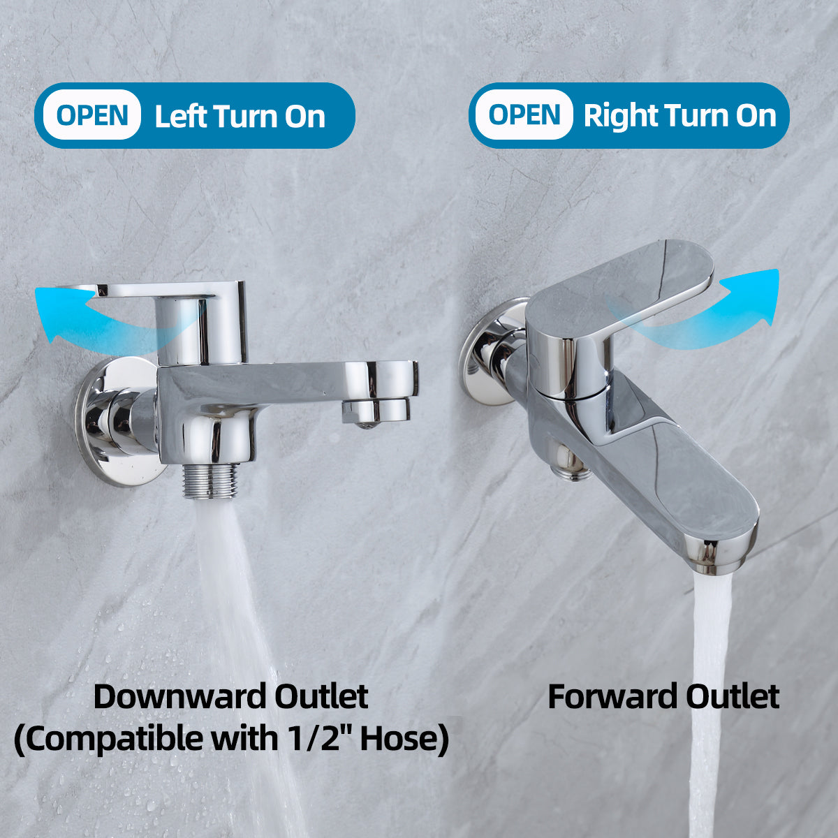 Wall-Mounted Brass Faucet for Mop Sink Bathroom & Balcony Use