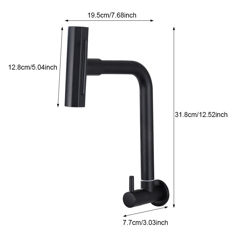 Multi-Mode Faucet, 4 Functions, Stainless Steel, Black