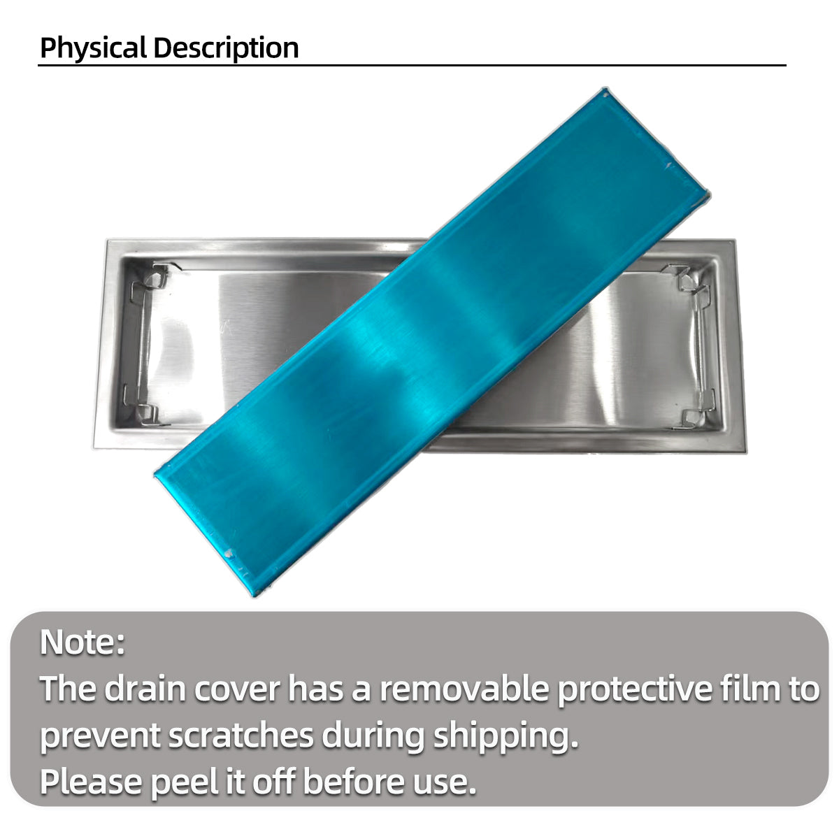 8-24" Invisible Stainless Steel Floor Drain – Rectangular, Bathroom Linear Shower Drain