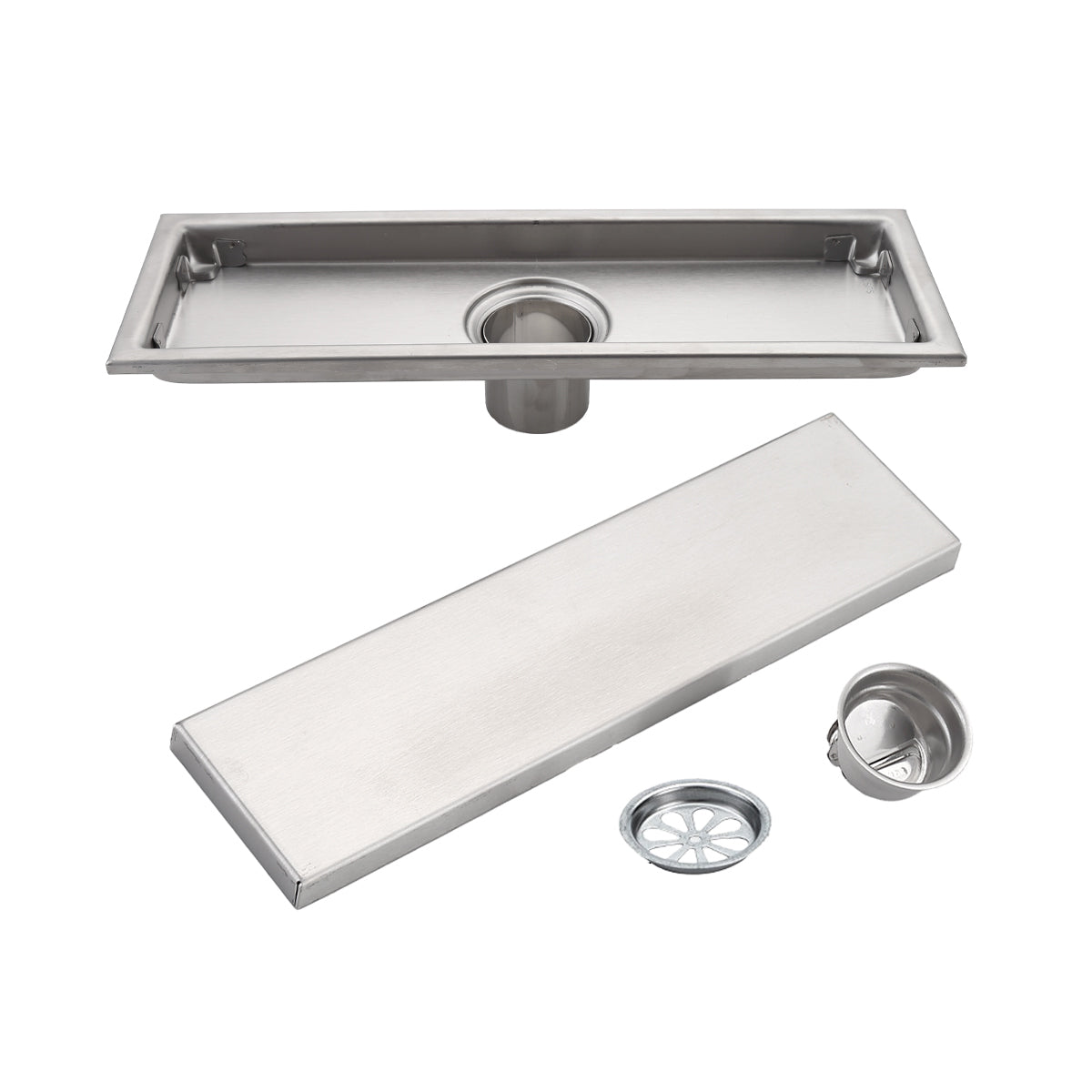 8-24" Invisible Stainless Steel Floor Drain – Rectangular, Bathroom Linear Shower Drain