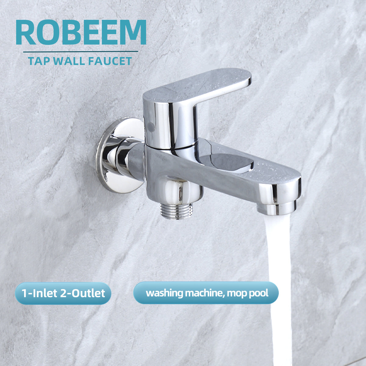 Wall-Mounted Brass Faucet for Mop Sink Bathroom & Balcony Use