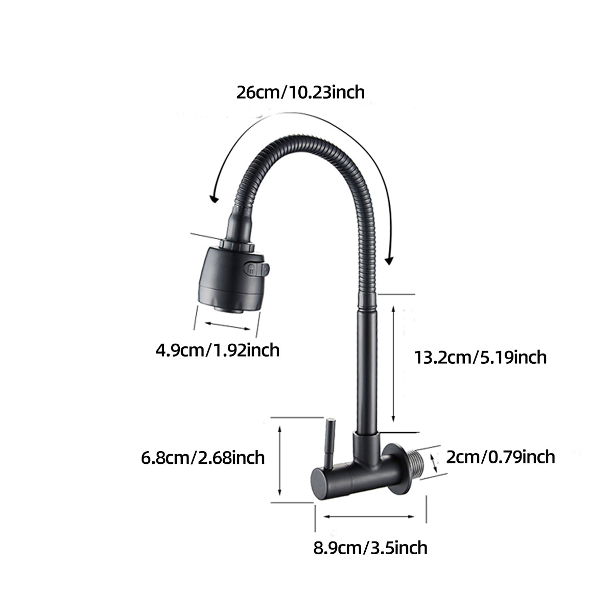 Wall-mounted Rotatable Single Cold Water Faucet